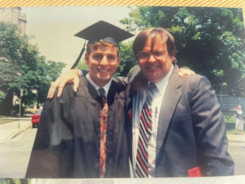 Bruce and his dad at Graduation