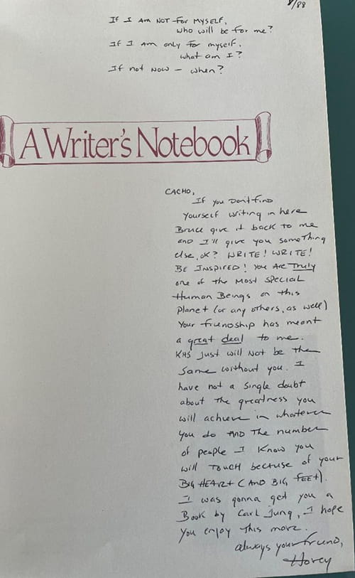 Writer's Notebook gift from Mr. Hovey