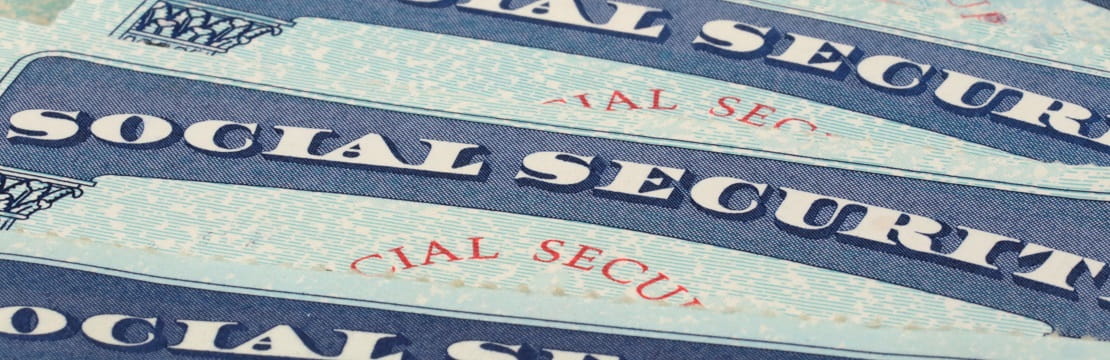 Close-up of a stack of Social Security cards